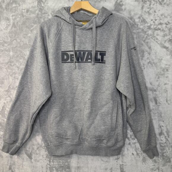 DeWALT Hoodie Mens Medium Gray Logan Heavy Duty Guaranteed Tough Pockets - Picture 1 of 12